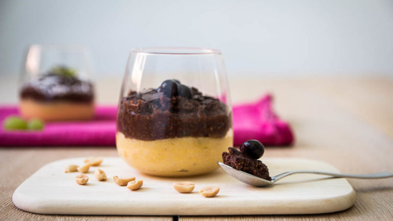 Polenta Pudding Dessert - Vanille & Kakao geschichtet - Fodmap geeignet