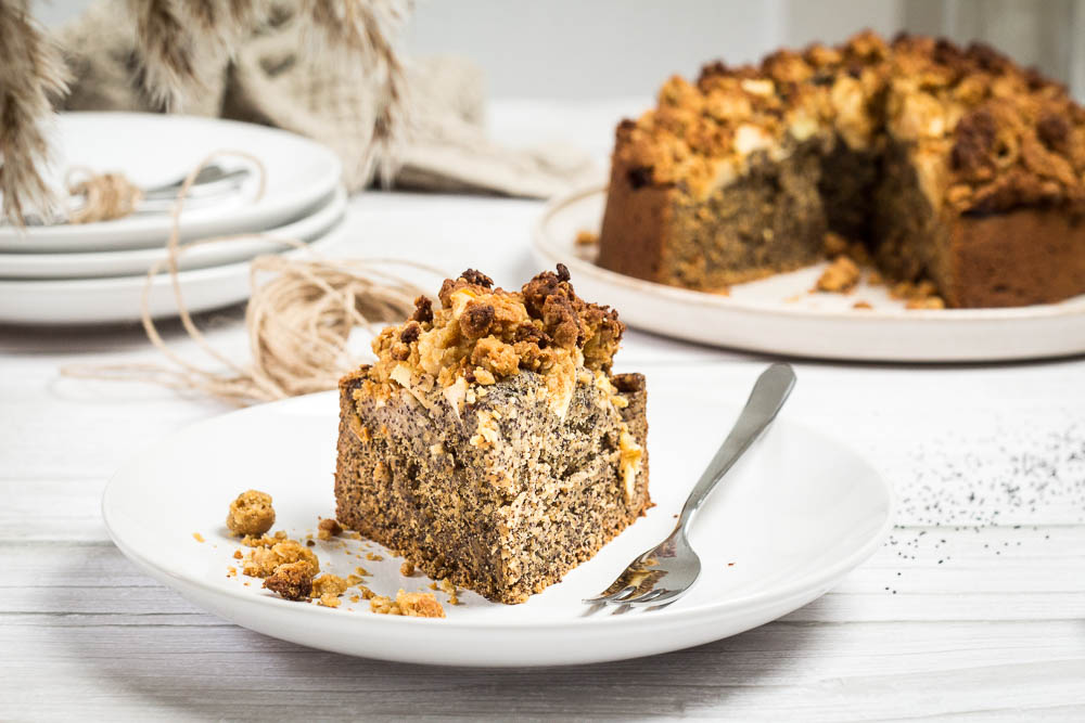 Apfel-Mohn-Kuchen ohne Zucker