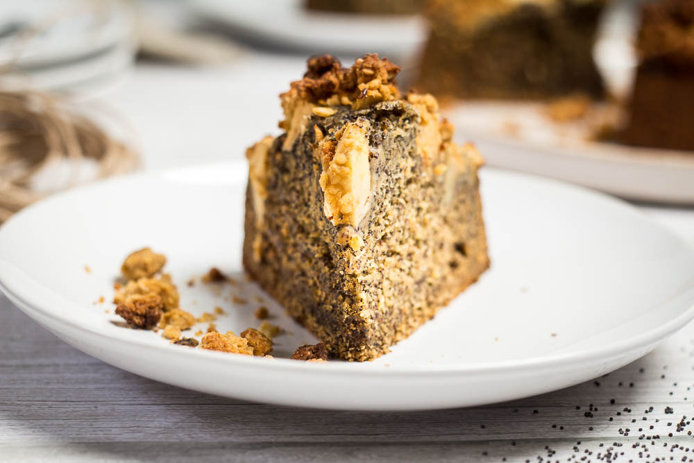 Zuclerfreier Apfel-Mohn-Kuchen